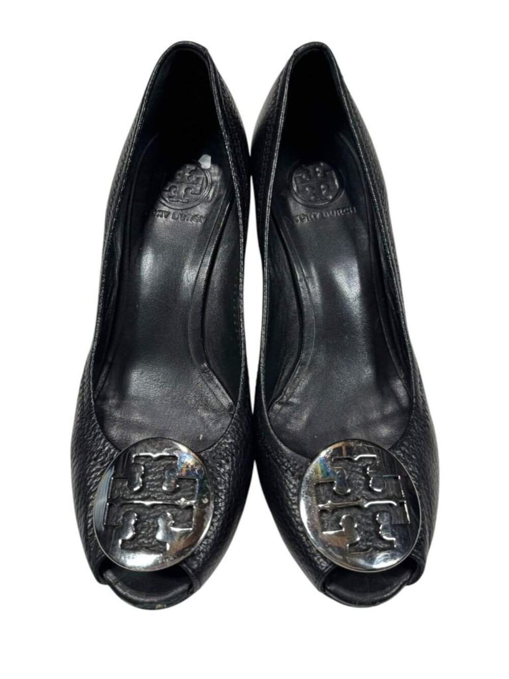 Tory Burch Open Toe Wedge Black Size 6